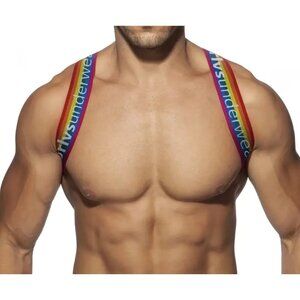 ORLVS Stretchable Rainbow Chest Harness * Gay * Pride *Sexy* New in Pkg*NIP